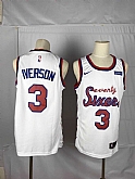76ers 3 Allen Iverson White Nike Throwback Swingman Jersey,baseball caps,new era cap wholesale,wholesale hats